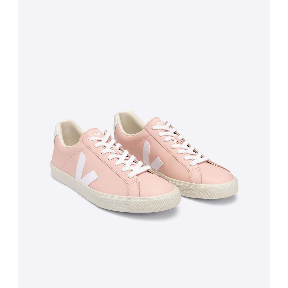 Women's Veja ESPLAR LEATHER Sneakers Pink | ZA 615CTV